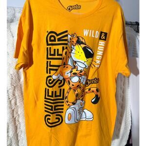 Cheetos Chester Cheetah Graphic T-Shirt Mens Large Yellow Wild & Hungry Tee NWOT
